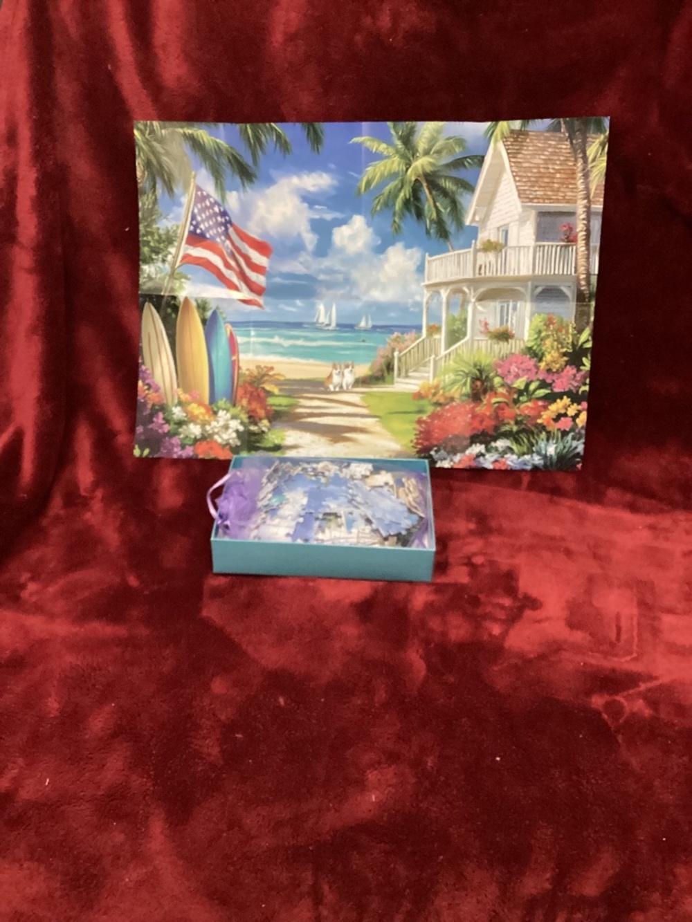 500 Piece Beach Dog Flower Puzzle